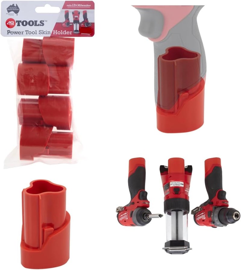48 Tools Milwaukee M12 12V Tool Mount Holder, 4 Pack with 1/4" Nut Insert, Strong UV-Stabilized ABS - Clip-in Design for Tradesmen - Image 1